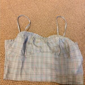 Plaid Spaghetti Strap Crop Top